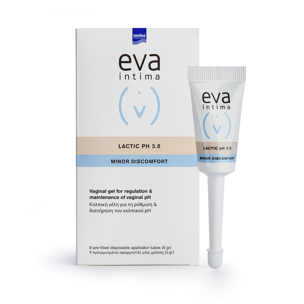 INTERMED Eva Intima Lactic pH 3.8 Minor Discomfort Κολπική Γέλη για τη Ρύθμιση & Διατήρηση του Κολπικού pH