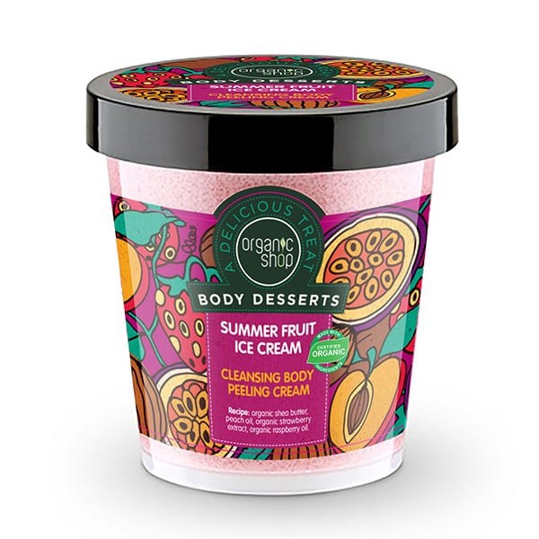 Organic Shop Body Desserts Summer Fruit Ice Cream , Καθαριστικό Peeling Σώματος , Καλοκαιρινό παγωτό φρούτων , 450 ml.