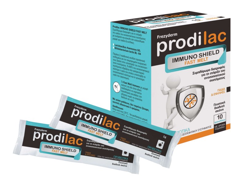 Frezyderm Prodilac Immuno Shield Fast Melt Συμπληρώμα Διατροφής για την Ενίσχυση του Ανοσοποιητικού Συστήματος, 30φακελάκια