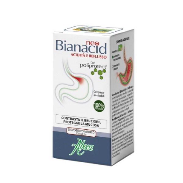 Aboca Neo Bianacid για Οξύτητα & Παλινδρόμηση του Γαστροοισοφαγικού Βλεννογόνου, 14 ταμπλέτες