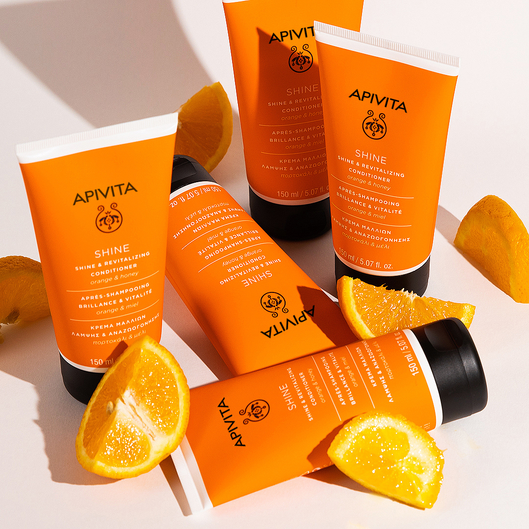 Apivita Shine & Revitalizing Conditioner - Κρέμα Μαλλιών Λάμψης & Αναζωογόνησης με Πορτοκάλι & Μέλι, 150ml