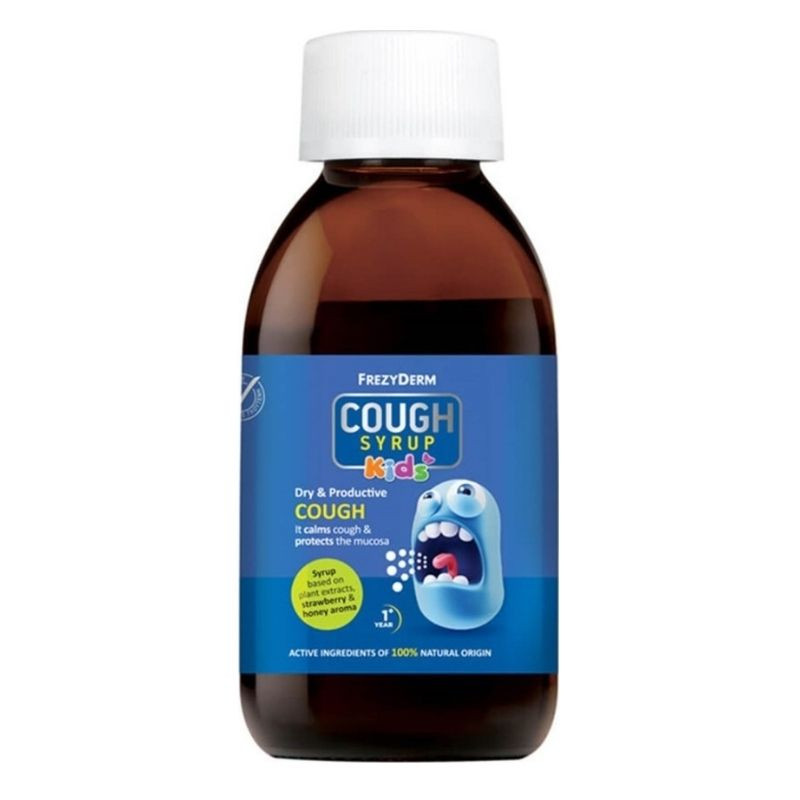 Frezyderm Cough Syrup Kids Σιρόπι για τον Ξηρό και Παραγωγικό Βήχα με Γεύση Φράουλα και Μέλι 1+ 182g