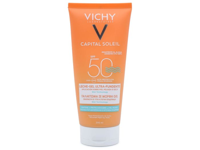 Vichy Capital Soleil Gel Spf50 Απαλό Αντηλιακό Γαλάκτωμα - Gel Για Προσώπο & Σώμα, 200 ml