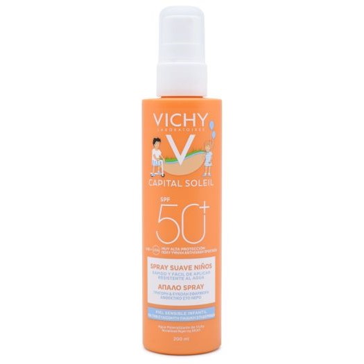 Vichy Capital Soleil Gentle Spray SPF50 Απαλό Παιδικό Αντηλιακό Σπρέι Για Πρόσωπο & Σώμα 200ml