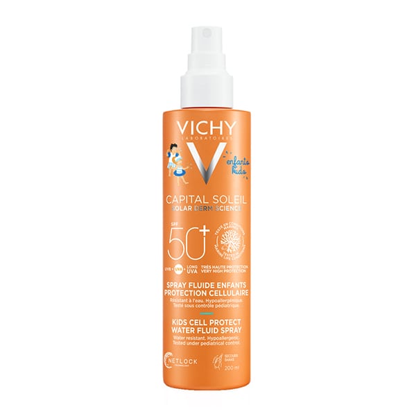 Vichy Capital Soleil Cell Protect Water Fluid Spray SPF50+ Παιδικό Αντηλιακό Σπρέι για Πρόσωπο & Σώμα, 200ml