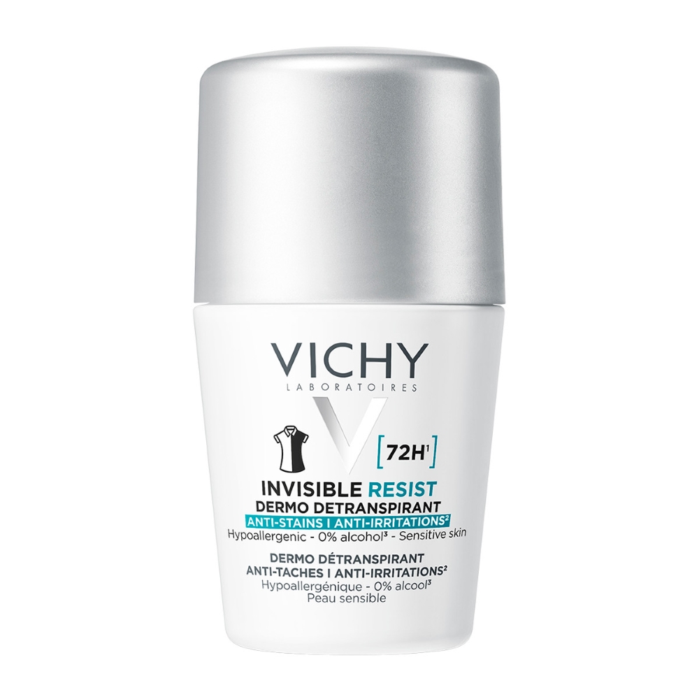 Vichy Invisible Resist 72H Αποσμητικό Roll-On Κατά των Σημαδιών & της Έντονης Εφίδρωσης, 50ml