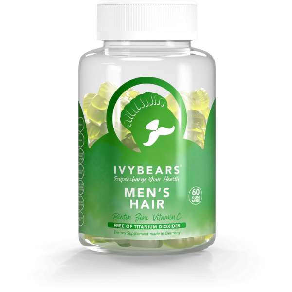 Ivybears Men's Hair, Συμπλήρωμα Διατροφής Για Άνδρες, Προσφέρει Λάμψη Στα Μαλλιά & Στα Νύχια 60 Ζελεδάκια.