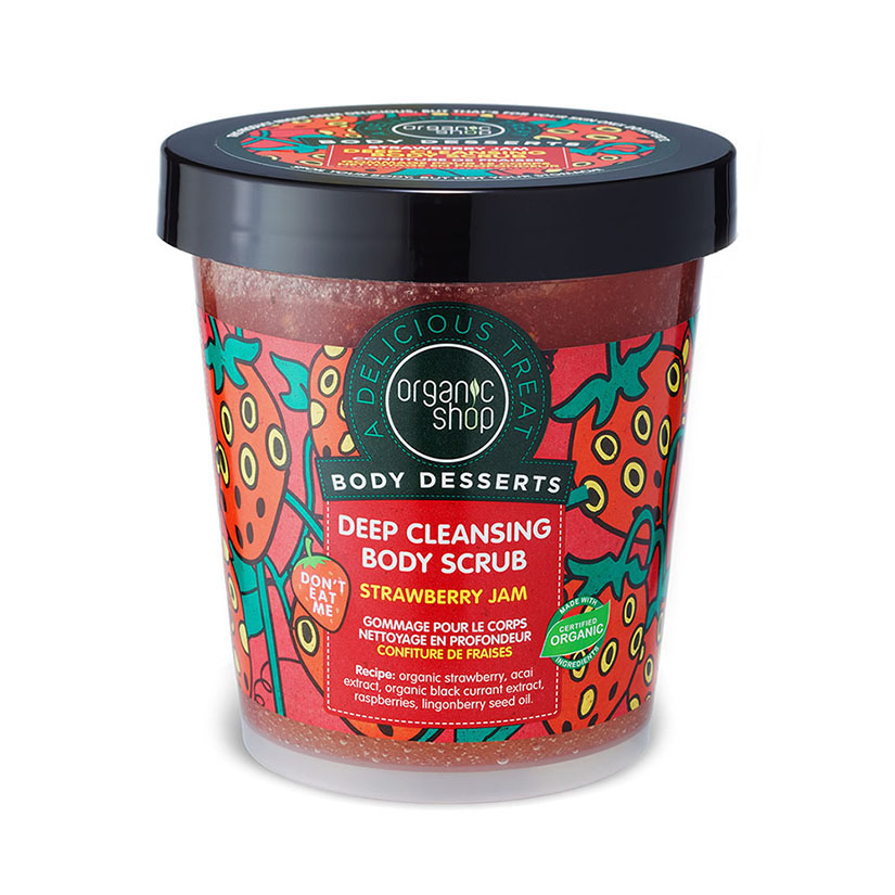 Organic Shop Body Desserts Strawberry Jam , Μαρμελάδα Φράουλα Απολεπιστικό σώματος για βαθύ καθαρισμό , 450 ml.