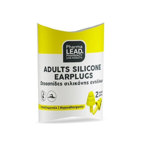 Pharmalead Adults Silicone Earplugs Ωτοασπίδες Σιλικόνης Ενηλίκων σε Κίτρινο Χρώμα, 2τεμ