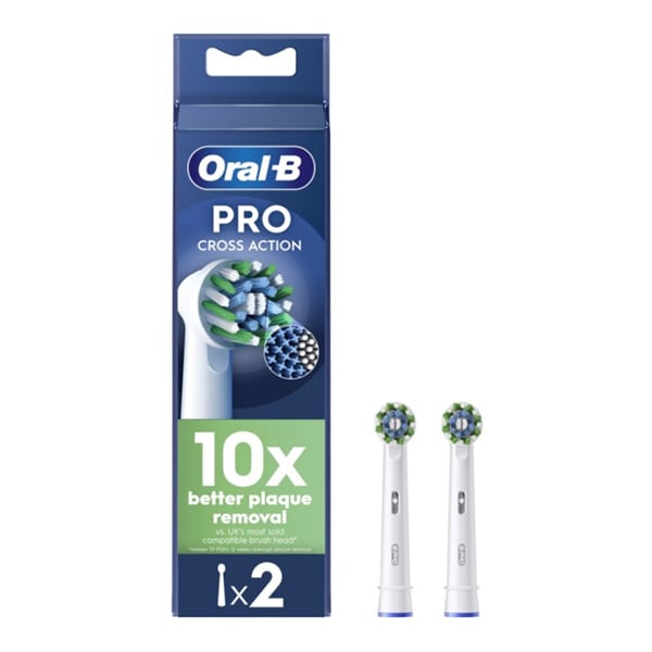 Oral-B Pro Cross Action Ανταλλακτικά Ηλεκτρικής Οδοντόβουρτσας Λευκό, 2 τεμάχια