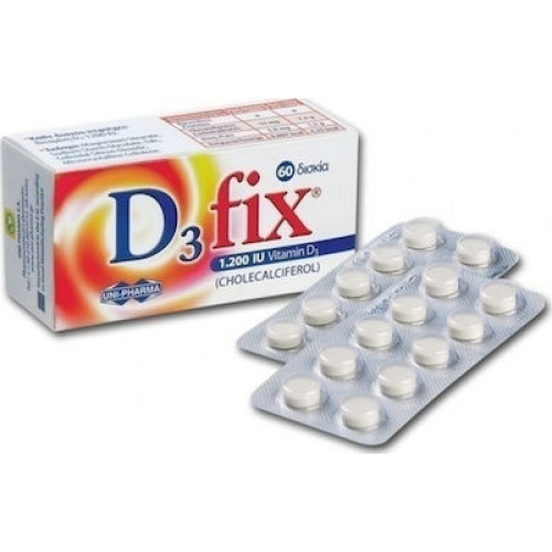Uni-Pharma D3 Fix Βιταμίνη D3, 1.200iu 60tabs