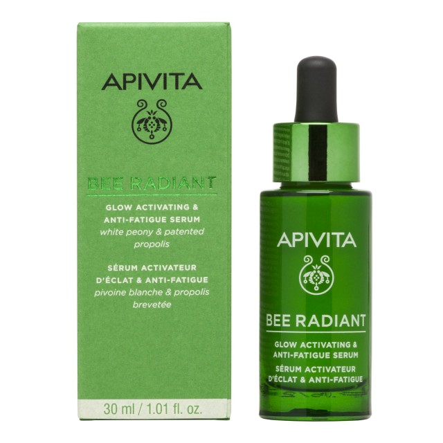 Apivita Bee Radiant Serum Peony, Ορός Ενεργοποίησης Λάμψης για Ξεκούραστη Όψη 30ml