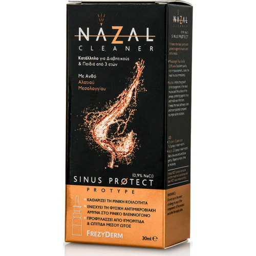 Frezyderm Nazal Cleaner Sinus Protect για Ανακούφιση από Ιγμορίτιδα & Ωτίτιδα Υπέρτονο Αλατούχο Διάλυμα 0,9% NaCl, 30ml