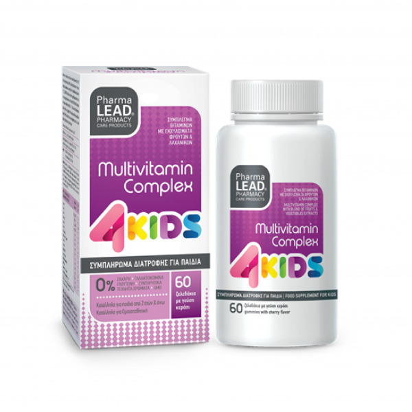 Pharmalead 4Kids Multivitamin Complex Κεράσι 60 Μασώμενα Ζελεδάκια Πολυβιταμίνη Για Παιδιά