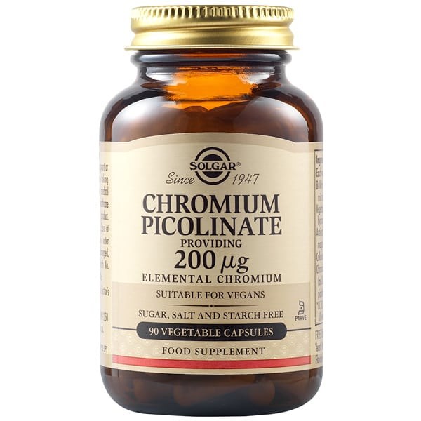 Solgar Chromium Picolinate 200μg, 90veg.caps