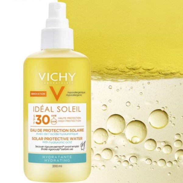 Vichy Ideal Soleil SPF30 Νερό Αντιηλιακής Προστασίας με Υαλουρονικό Οξύ για Ενυδάτωση 200ml
