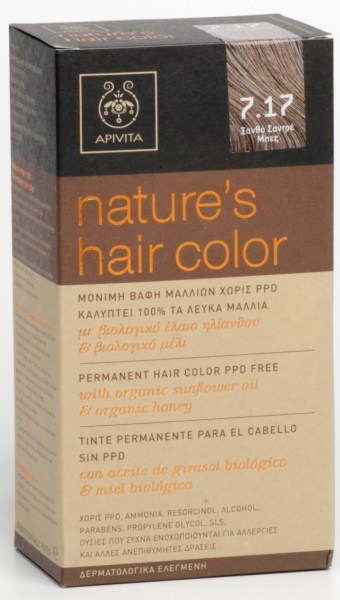Apivita Natures Hair Color No7.17 Ξανθό Σαντρέ Μπεζ