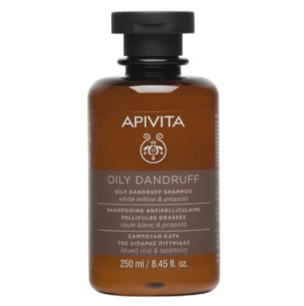 Apivita Oily Dandruff Shampoo Σαμπουάν Κατά της Λιπαρής Πιτυρίδας με Λευκή Ιτιά & Πρόπολη, 250ml 