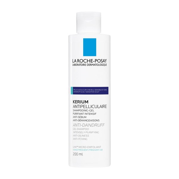 La Roche Posay KERIUM Anti-Dandruff Gel Shampoo Σαμπουάν Κατά της Πυτιρίδας για Λιπαρά Μαλλιά, 200ml