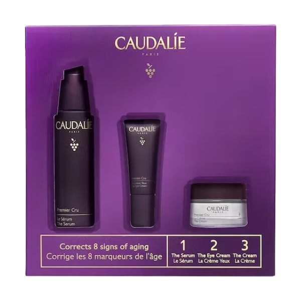 Caudalie Premier Cru Global Anti-Ageing Gift Set with The Serum, 30ml, The Eye Cream, 15ml & The Cream, 5ml, 1set
