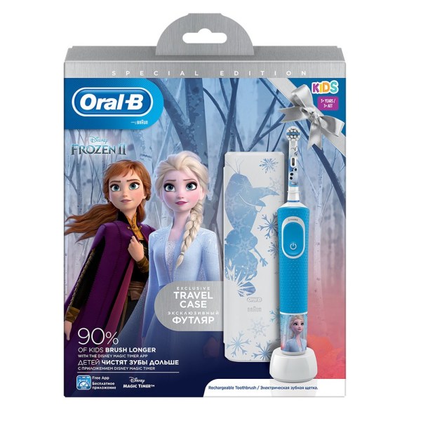 Oral-B Kids Frozen Παιδική Ηλεκτρική Οδοντόβουρτσα Μαλακή & Δώρο Θήκη Ταξιδιού