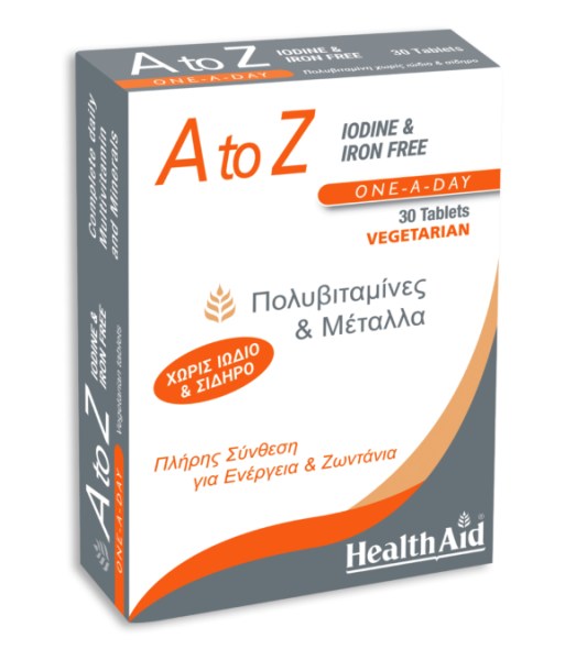 Health Aid A to Z - Iodine & Iron Free 30tabs