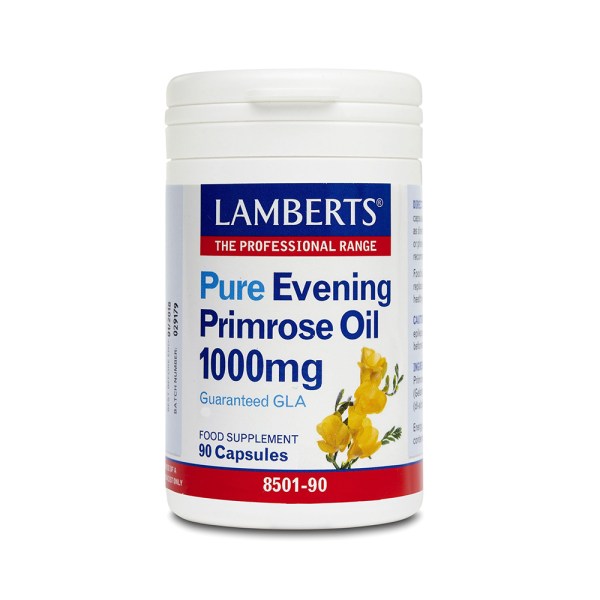 Lamberts Pure Evening Primrose Oil 1000mg Ω6 Λιπαρά Οξέα Έλαιο Νυχτολούλουδου 90cap