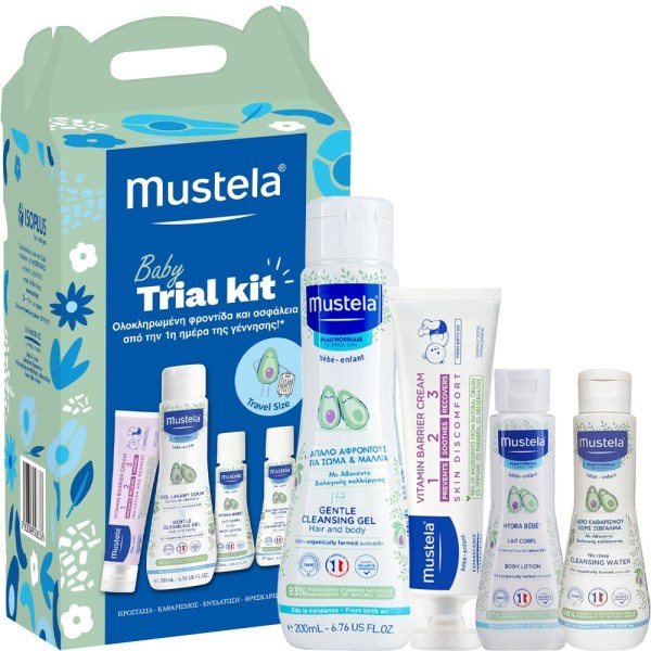 Mustela Promo Gentle Cleansing Gel, 200ml & Hydra Bebe Body Lotion, 50ml & No Rinse Cleansing Water, 50ml & Κρέμα Αλλαγής Πάνας 50ml