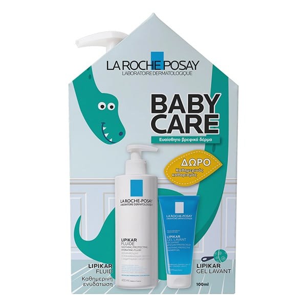 La Roche Posay Promo Baby Care Lipikar Fluide Ενυδατικό Γαλάκτωμα, 400ml & Δώρο Lipikar Gel Lavant Τζελ Καθαρισμού, 100ml