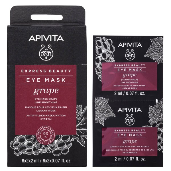 Apivita Express Beauty, Αντιρυτιδική Μάσκα Ματιών με Σταφύλι 2x2ml