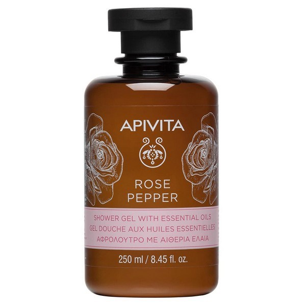 Apivita Rose Pepper Shower Gel Φφρόλουτρο με Αιθέρια Έλαια, 250ml
