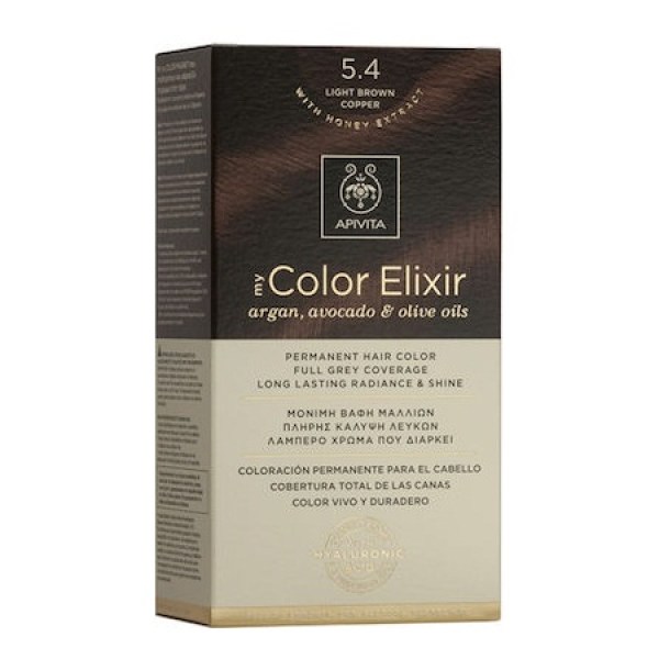 Apivita My Color Elixir No. 5.4 Μόνιμη βαφή μαλλιών Καστανό Ανοιχτό Χάλκινο