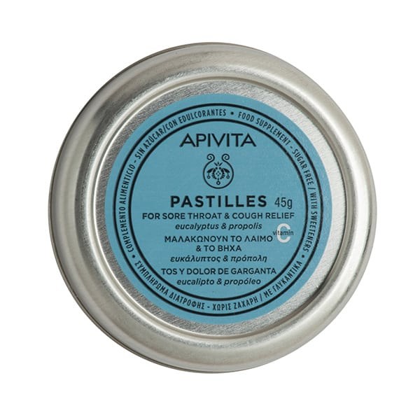 Apivita Pastilles Παστίλιες με Πρόπολη & Ευκάλυπτο για Μαλακό Λαιμό κατά του Βήχα 45g