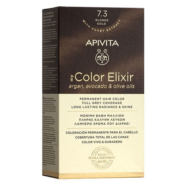 Apivita My Color Elixir Μόνιμη Βαφή Μαλλιών No 7.3 Ξανθό Χρυσό με Έλαια Άργκαν