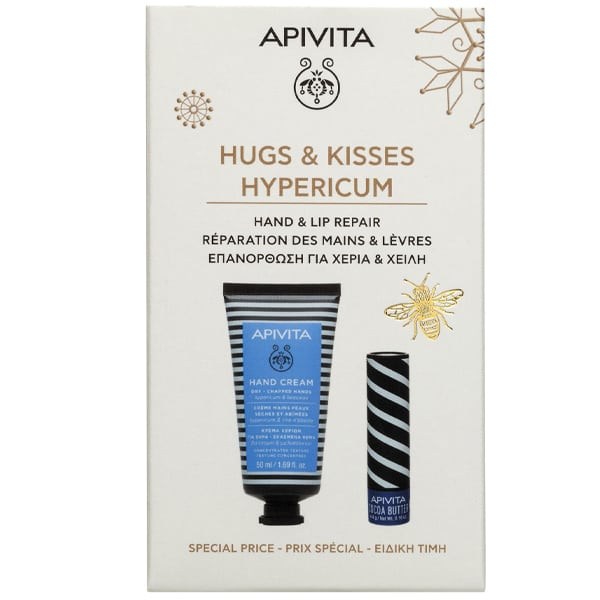 Apivita Promo Hand Cream Βάλσαμο & Μελισσοκέρι 50ml & Cocoa Butter Lip Balm 4.4g