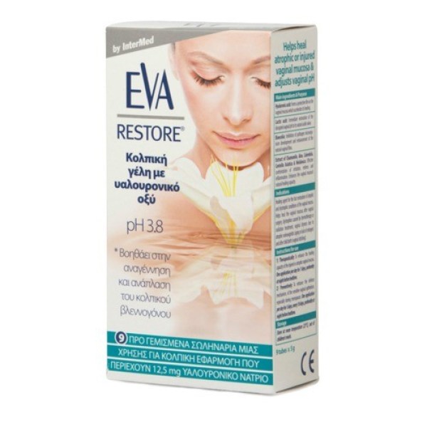 Eva Restore Κολπική Γέλη με Υαλουρονικό Οξύ pH3.8, 9 σωληνάρια