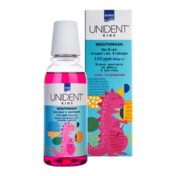 Intermed Unident Kids Mouthwash 100ppm Φθόριο με Γεύση Τσιχλόφουσκα 250ml