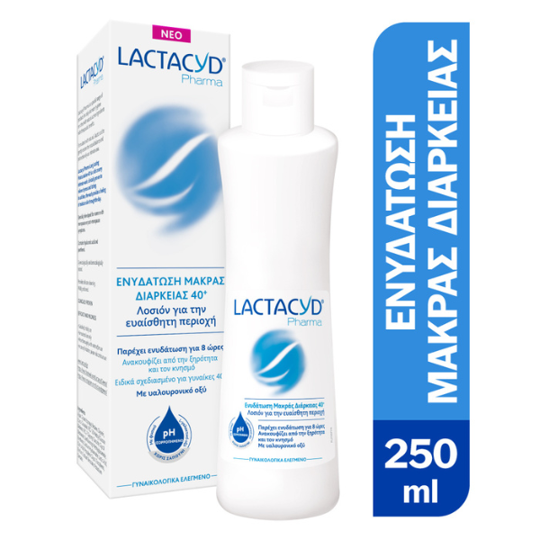 Lactacyd Pharma Ενυδάτωση Μακράς Διαρκείας 40+, Λοσιόν Καθαρισμού για την Ευαίσθητη Περιοχή 250ml