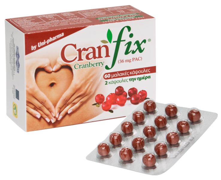 UniPharma Cranfix Cranberry Συμπλήρωμα διατροφής για την λειτουργία του ουροποιητικού συστήματος 60 κάψουλες