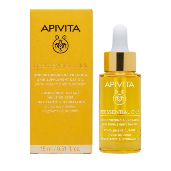 Apivita Beessential Oils Έλαιο Προσώπου Ημέρας Συμπλήρωμα Ενδυνάμωσης και Ενυδάτωσης 15ml