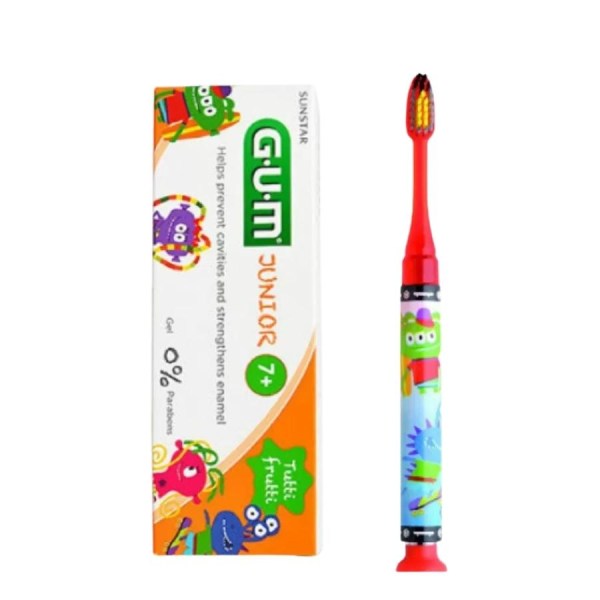 Gum Monster Light-Up Soft Κόκκινη Παιδική Οδοντόβουρτσα Με Φωτεινή Ένδειξη & ΔΩΡΟ Junior Toothpaste 50ml