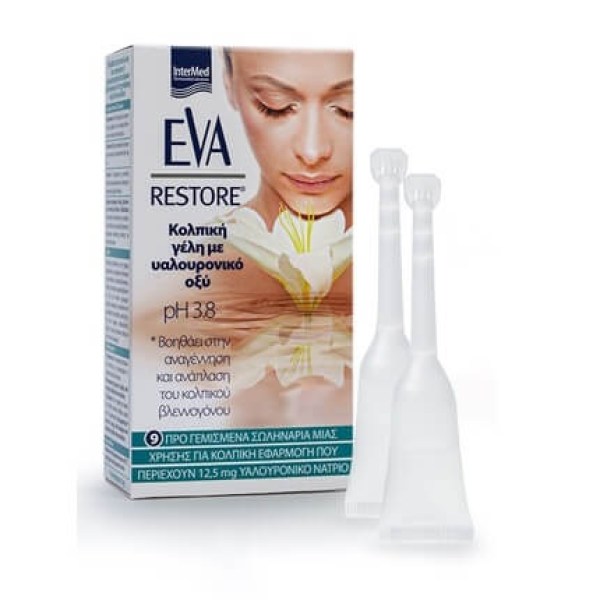 Eva Restore Κολπική Γέλη με Υαλουρονικό Οξύ pH3.8, 9 σωληνάρια