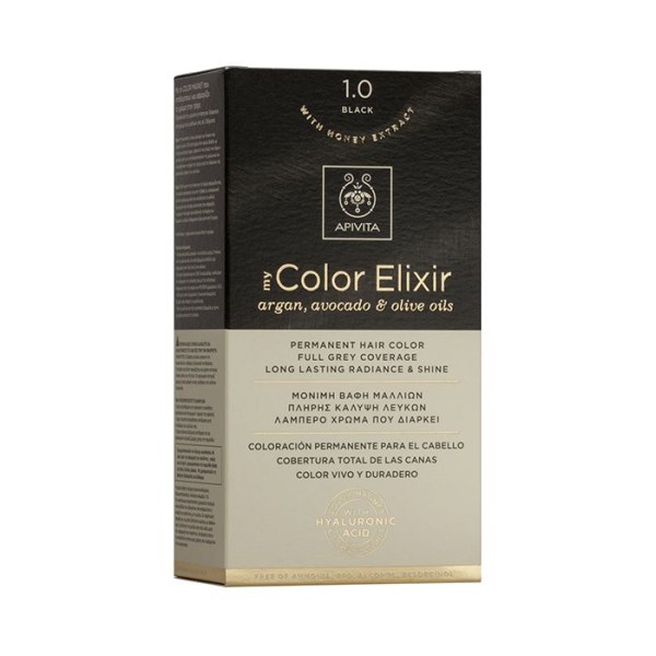 Apivita My Color Elixir Μόνιμη Βαφή Μαλλιών No 1.0 Μαύρο 