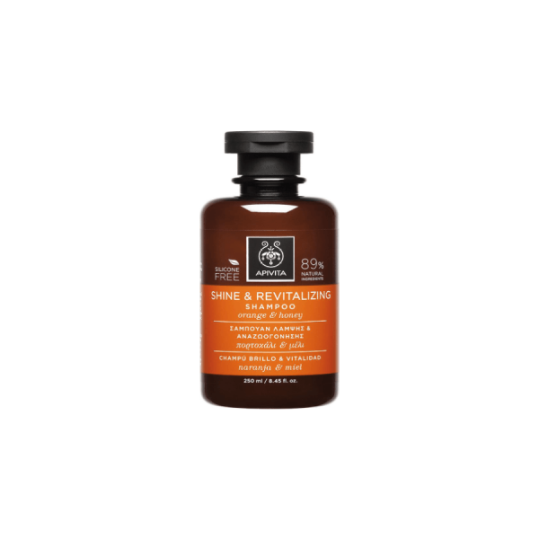Apivita Shine & Retivalizing Shampoo - Σαμπουάν Λάμψης και Αναζωογόνησης με Πορτοκάλι & Μέλι