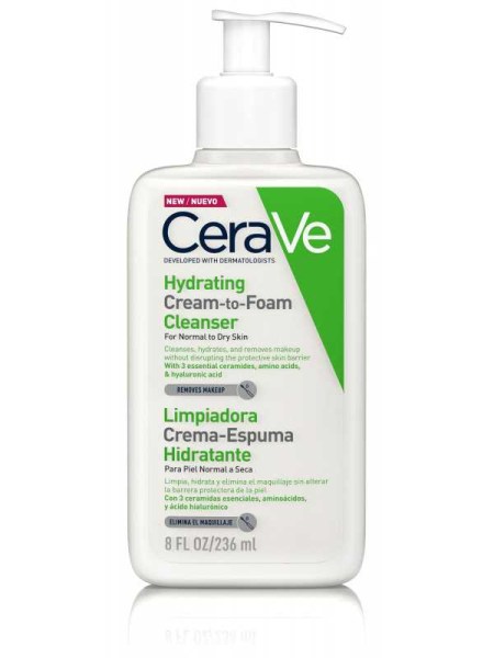 CeraVe Hydrating Cream To Foam Cleanser For Normal To Dry Skin 236ml