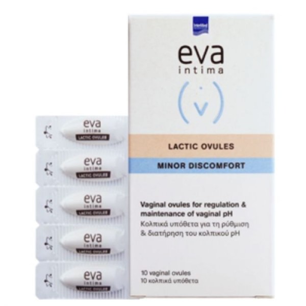 Eva Intimia Restore Ovules Disorders Κολπικά Υπόθετα που Συμβάλλουν στη ρύθμιση του κολπικού pH, 10 κολπικά υπόθετα