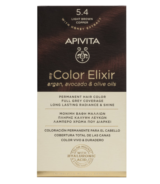 Apivita My Color Elixir No. 5.4 Μόνιμη βαφή μαλλιών Καστανό Ανοιχτό Χάλκινο
