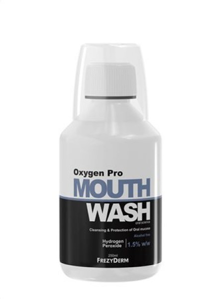 Frezyderm Mouthwash Oxygen PRO Στοματικό Διάλυμα Καθαρισμός & Προστασίια της Στοματικής Κοιλότητας με Ενεργό Οξυγόνο 250ml
