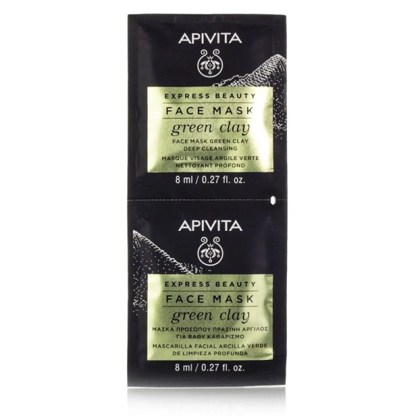 Apivita Face Mask With Green Clay 2x8ml